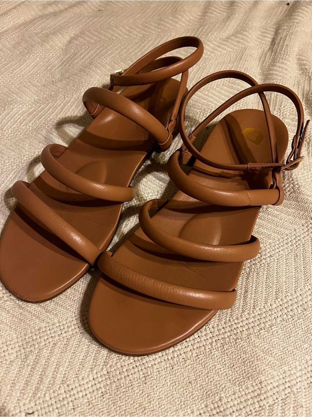 Women's Brown Strappy Flat Sandals